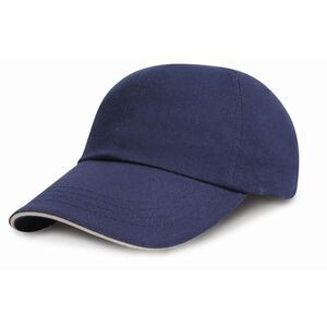 Result Headwear Kids Junior Low Profile Heavy Brushed Cotton Cap / Navy / White